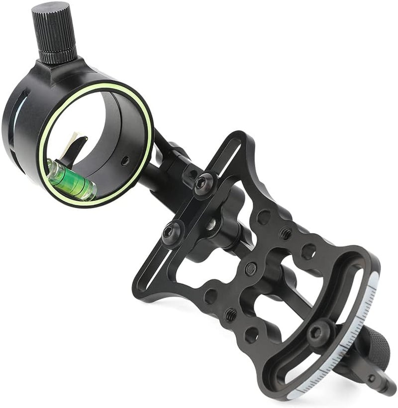 SHARROW Archery Compound Bow Sight Aluminum Alloy 0.019" Fiber Optic 1/2 Pin Bow Sight Micro-Adjustable Aim Sight Toolless Quickset with Sight Light Compound Bow Accessory - Image 1